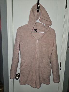 Rue21 Fuzzy Hooded Romper - Dusty Pink